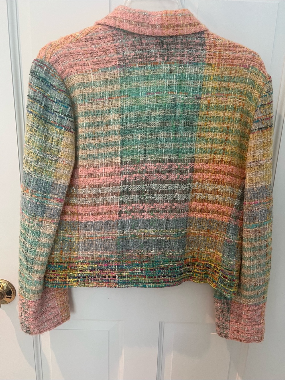 Carlisle Pastel Tweed Zip Jacket in Pink, Mint, Yellow and Blue - Picture 7 of 7